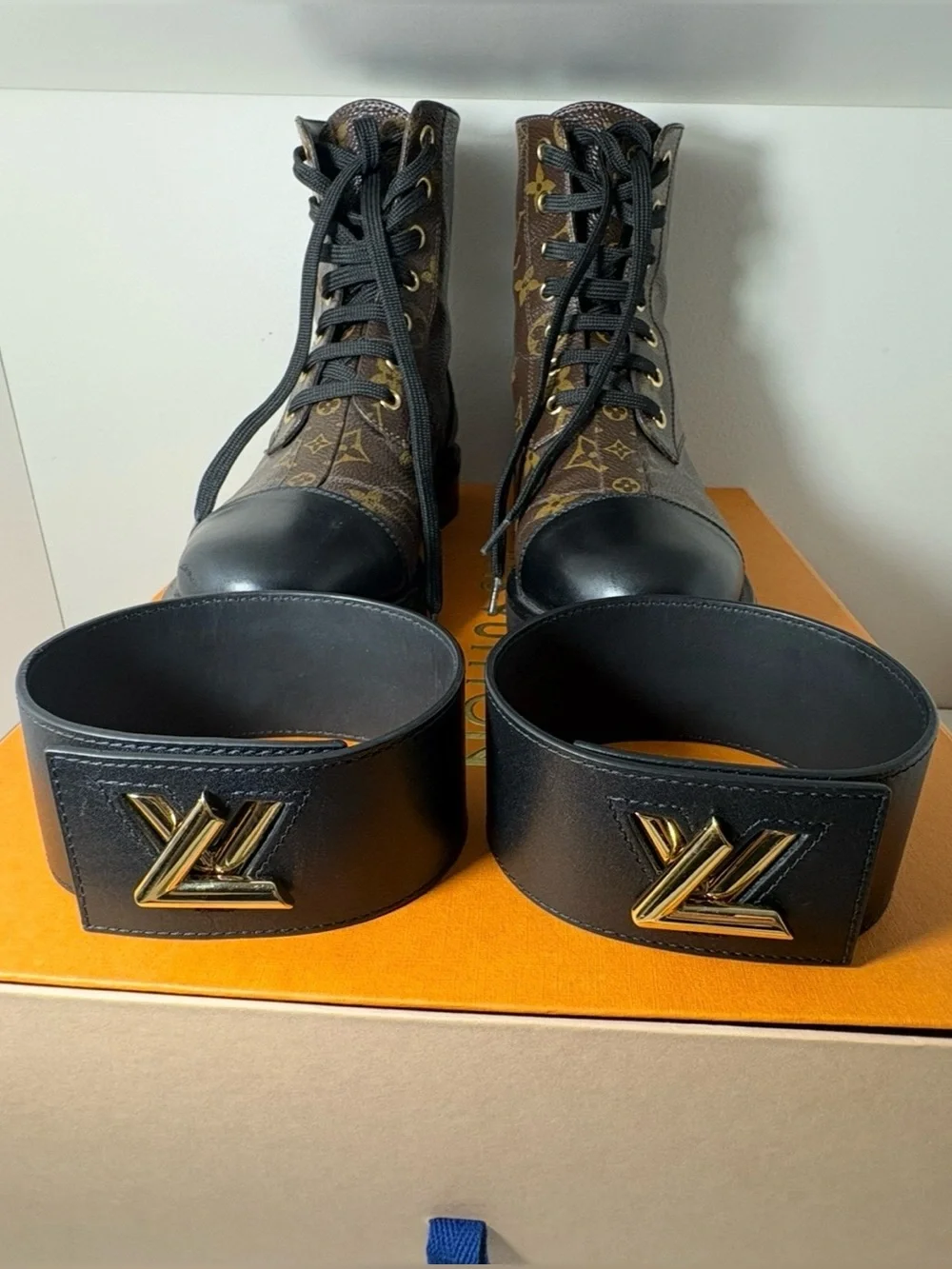 Louis Vuitton Wonderland Flat Ranger Monogram Combat Boots